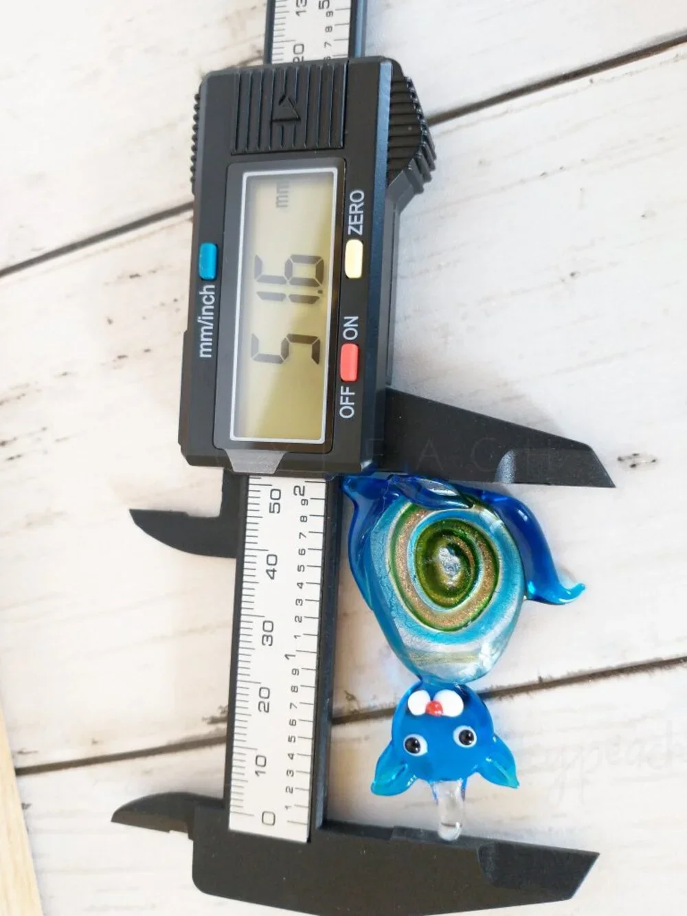 Murano Foil Glass Cat Pendant Blue Glass Art 2” Kitty Ornament Charm Sun Catcher